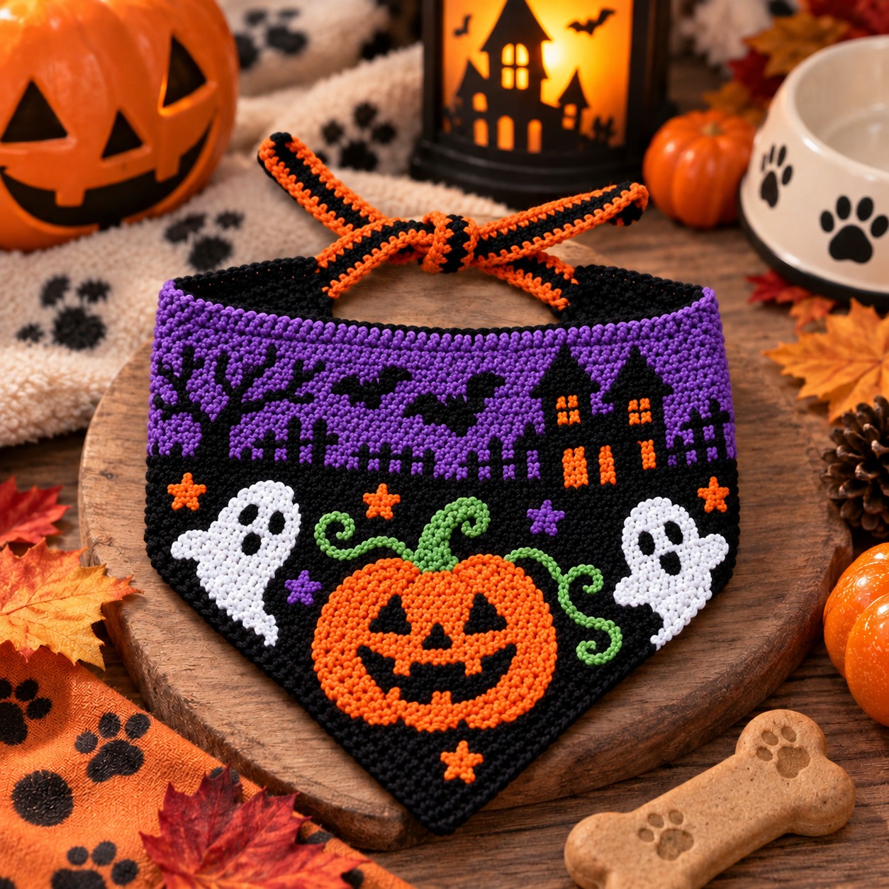 Bandana Artigianale Dolce Spooky per Cani